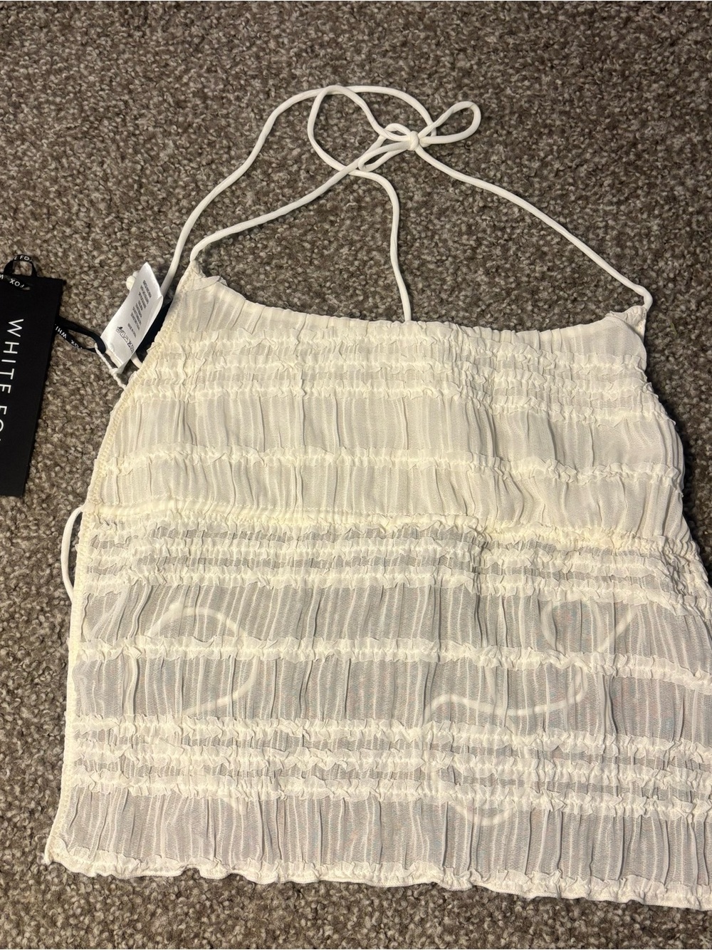 White Fox Boutique Hold Out Halter Top in Cream